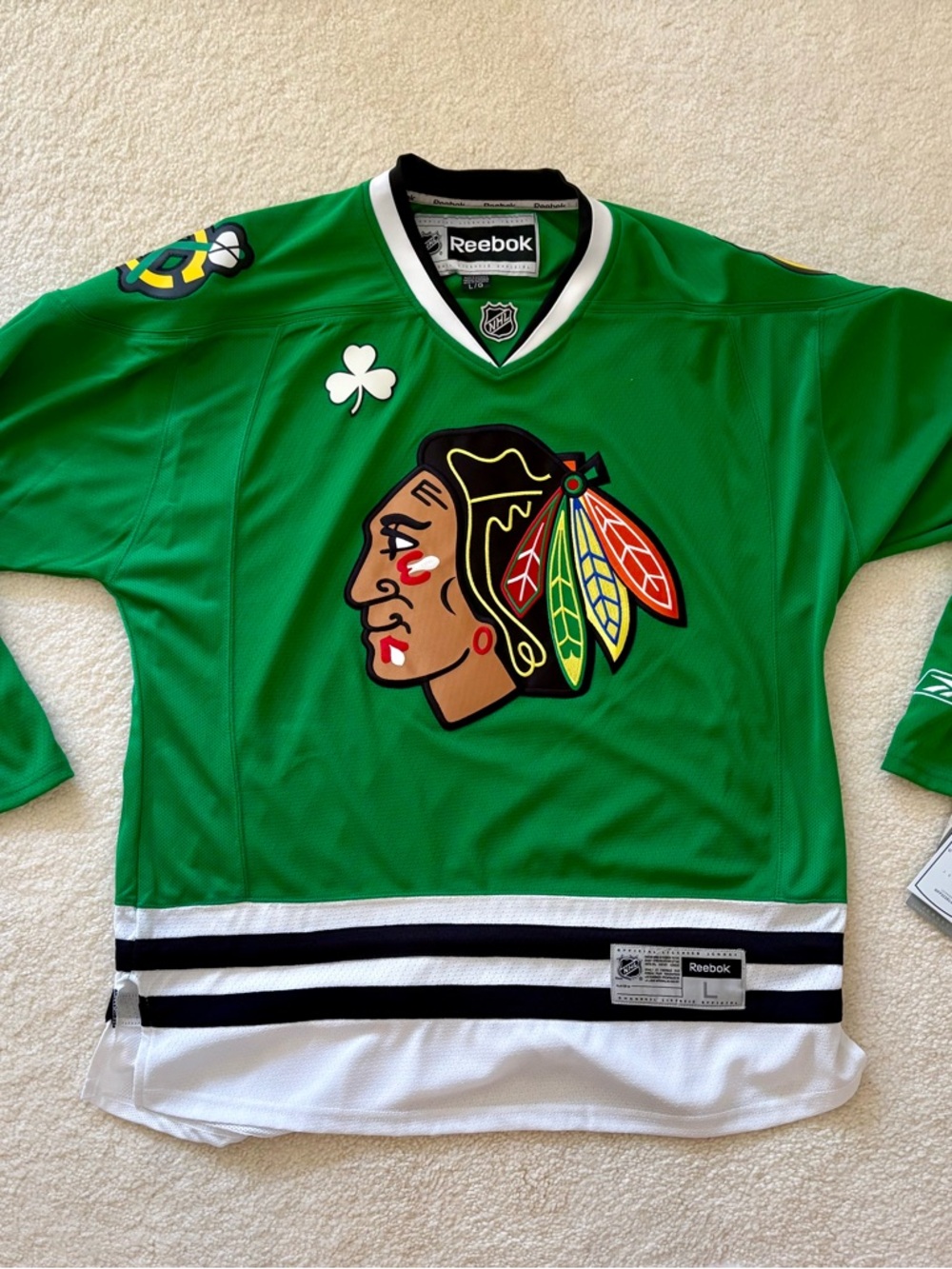 Reebok Green Chicago Blackhawks Alternate Hockey Jersey